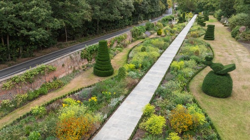 View of the completed restoration project in the Long Garden.